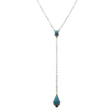 3007 T11 TURQ STONE LARIET STYLE NECKLACE