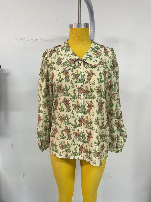 TH2782 RETRO CACTUS COWBOY BLOUSE (7)