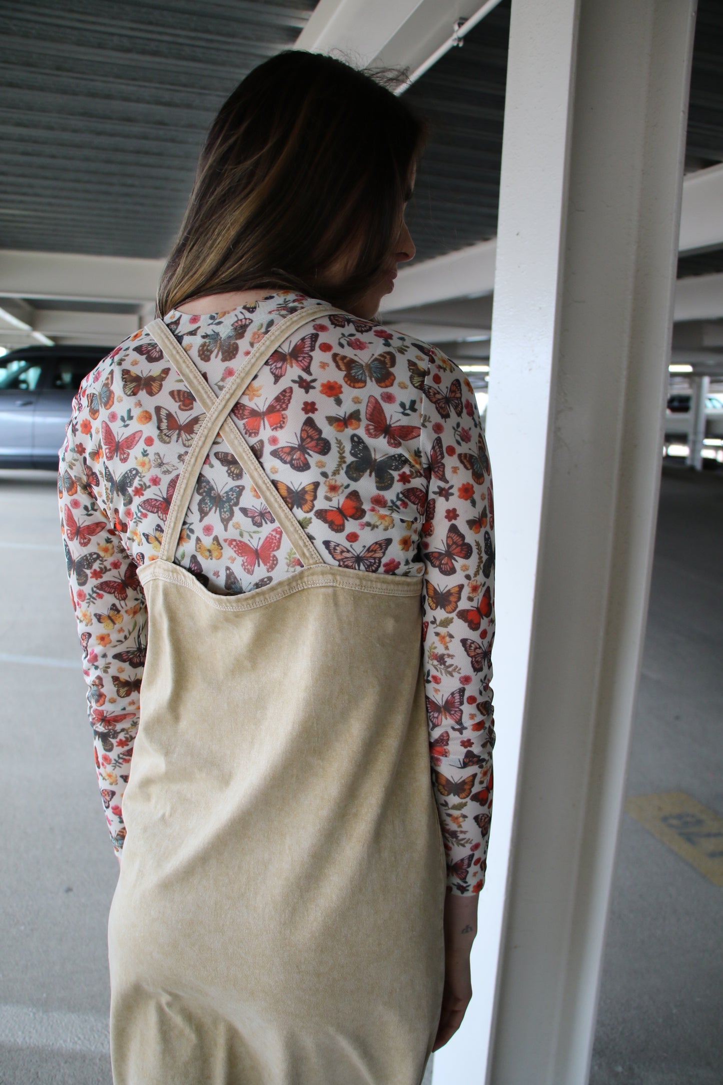 1408 VINTAGE TAN WASH TANK DRESS