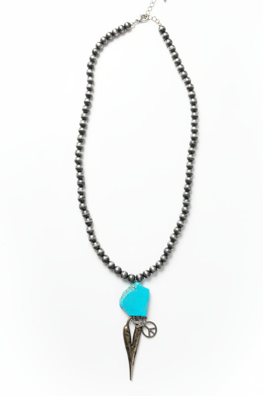 0358 TURQ STONE PEACE & LOVE NL