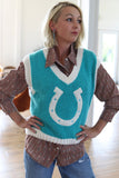 TH4213 HORSESHOE VNECK SWEATER