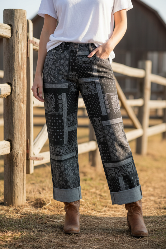 TH201 PAISLEY CUFF JEAN (7 Piece)