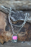 0893 H132 PINK STONE TWO LAYER CHAIN NL