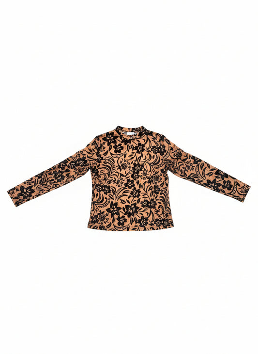 SINGLE SALE LIVE S52 TH1221 NUDE BURNOUT VELVET TOP