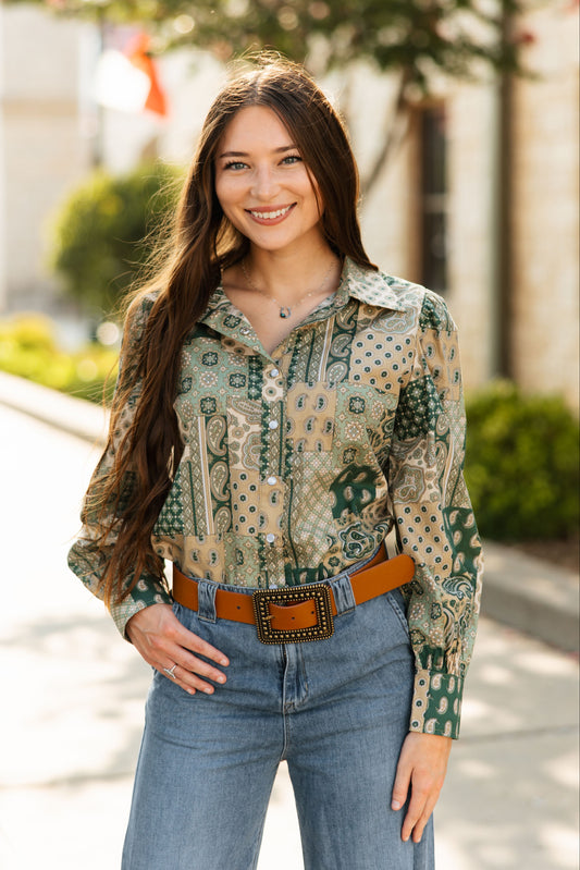 TH12 GREEN PAISLEY PATCHWORK (7 PIECE)