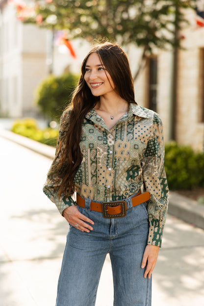 TH12 GREEN PAISLEY PATCHWORK (7 PIECE)
