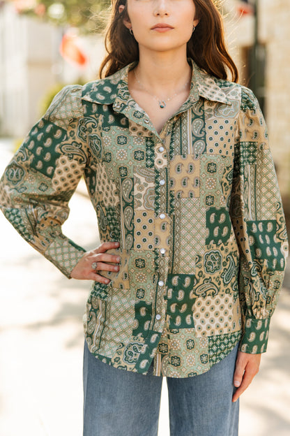 TH12 GREEN PAISLEY PATCHWORK (7 PIECE)