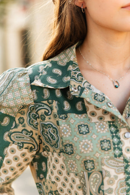 TH12 GREEN PAISLEY PATCHWORK (7 PIECE)