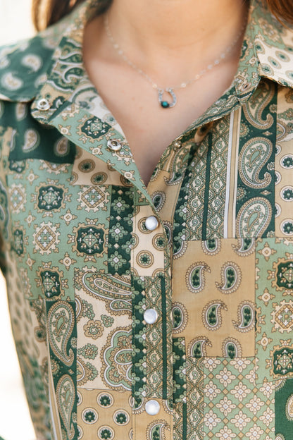 TH12 GREEN PAISLEY PATCHWORK (7 PIECE)