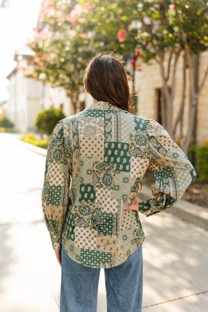 TH12 GREEN PAISLEY PATCHWORK (7 PIECE)