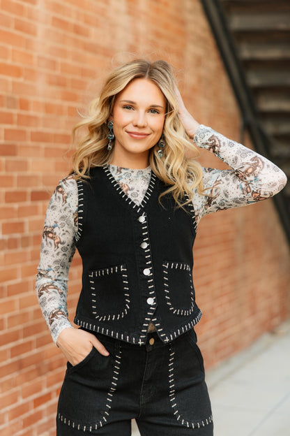 TH9800 BLACK STITCH VEST (7 PIECE)