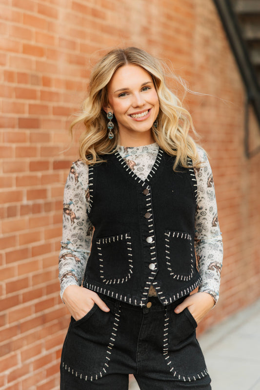 TH9800 BLACK STITCH VEST (7 PIECE)