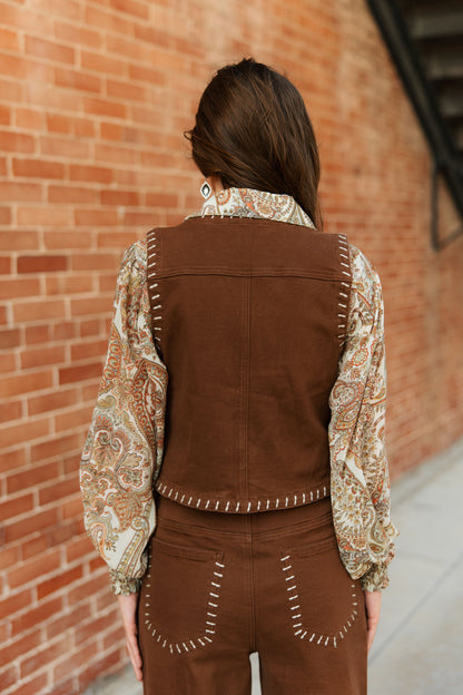 TH9800 BROWN STITCH VEST (7 PIECE)