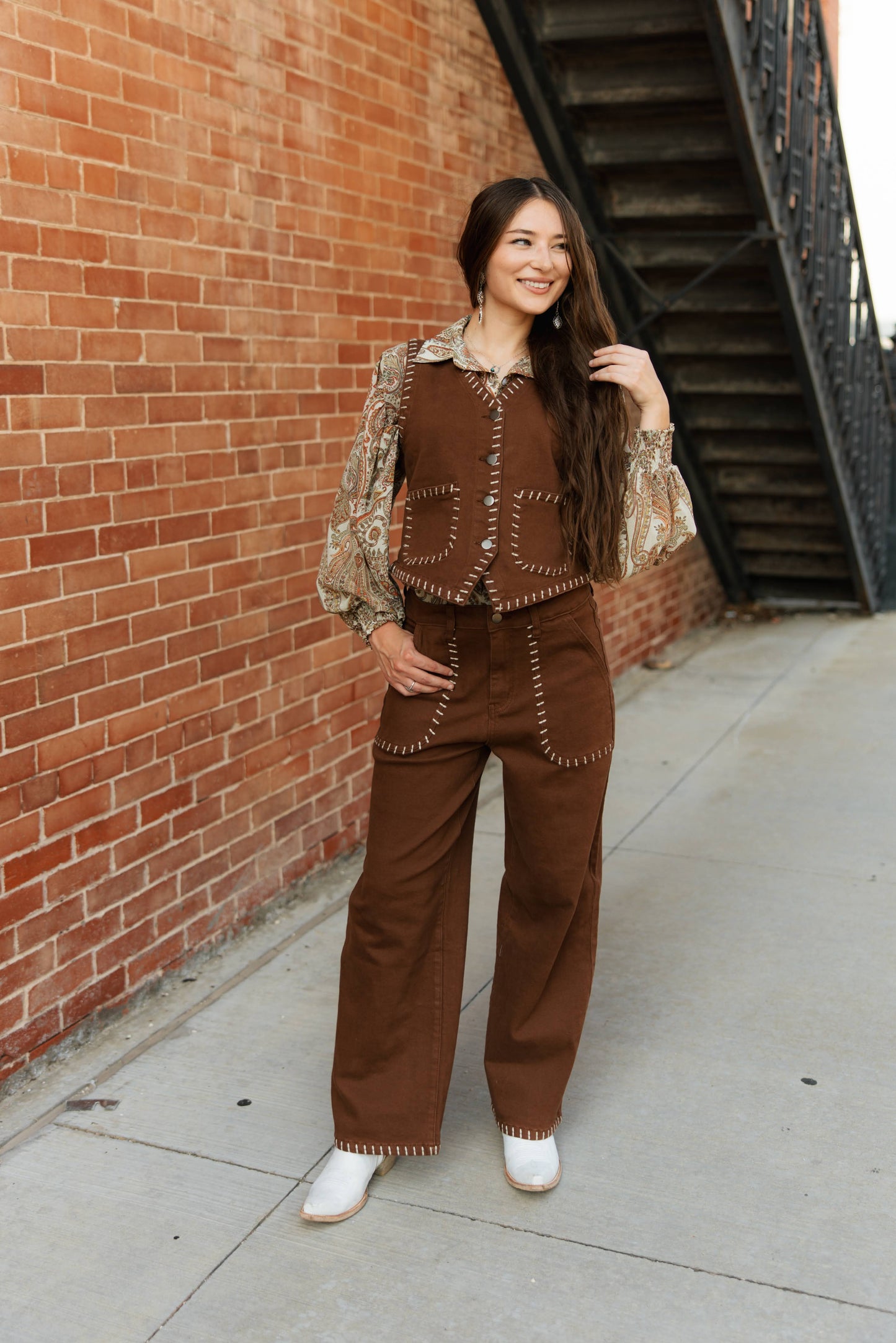 TH9800 BROWN STITCH VEST (7 PIECE)