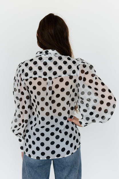 TH11-1 IVORY POKA DOT WITH TIE TOP (7 PIECE)