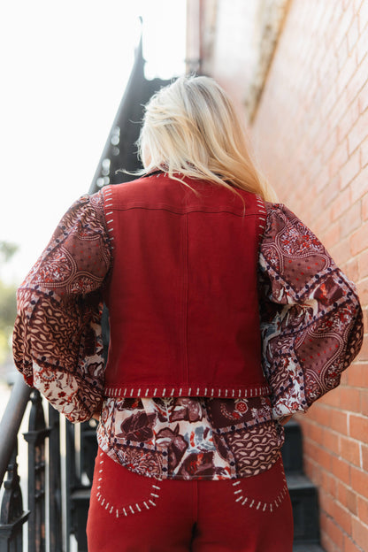 TH9800 RED STITCH VEST (7 PIECE)