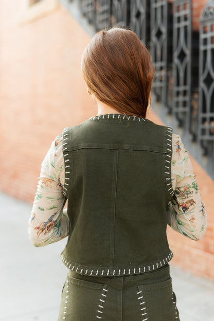 TH9800 GREEN STITCH VEST (7 PIECE)