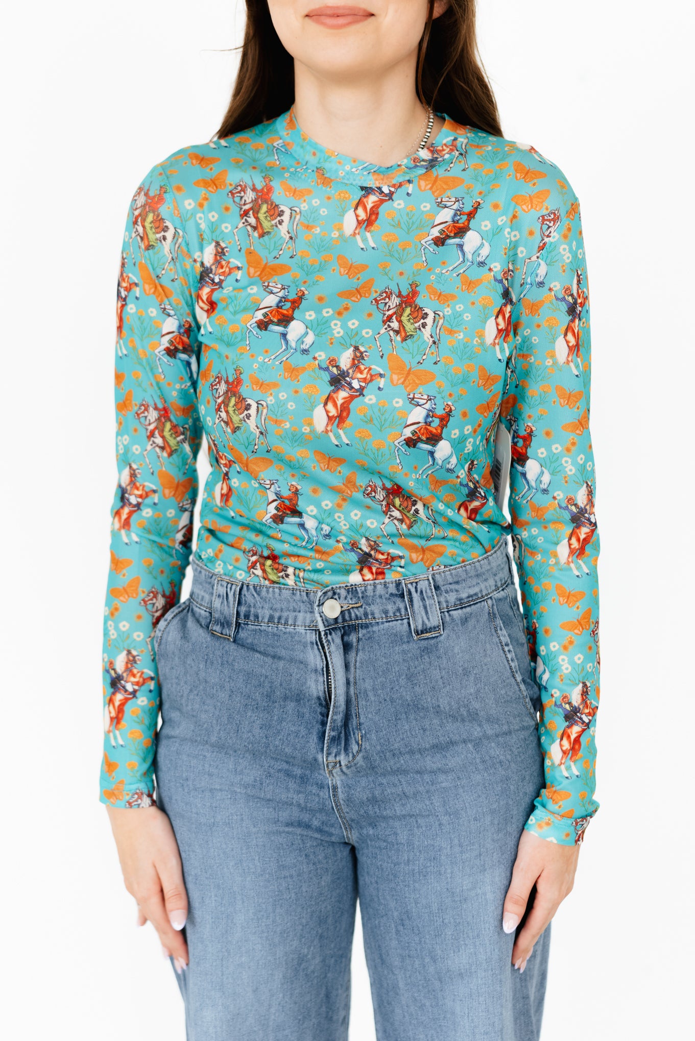 TH1221 TEAL COWBOY MESH TOP (7 Piece)