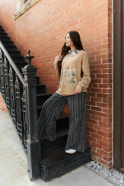 TH228 VINTAGE BLACK STRIPED BRAND PANT (8  PIECE)