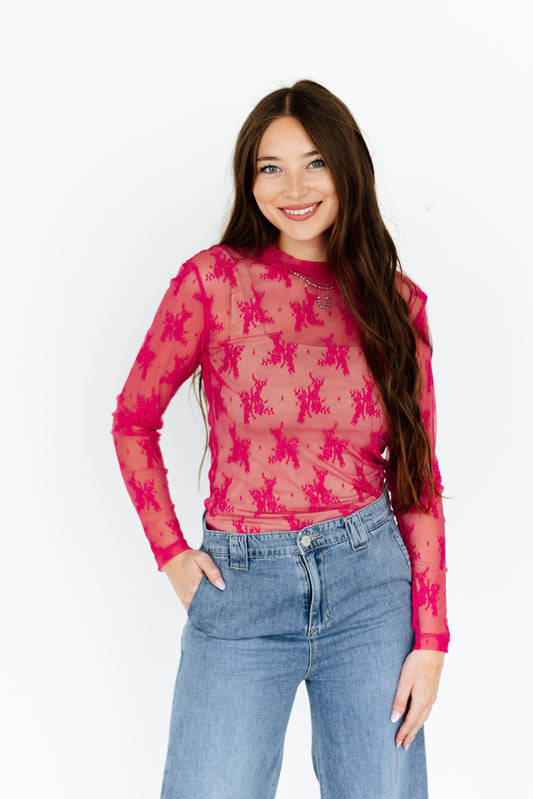 TH1221 NEW FUCHSIA LACE (7 PIECE)