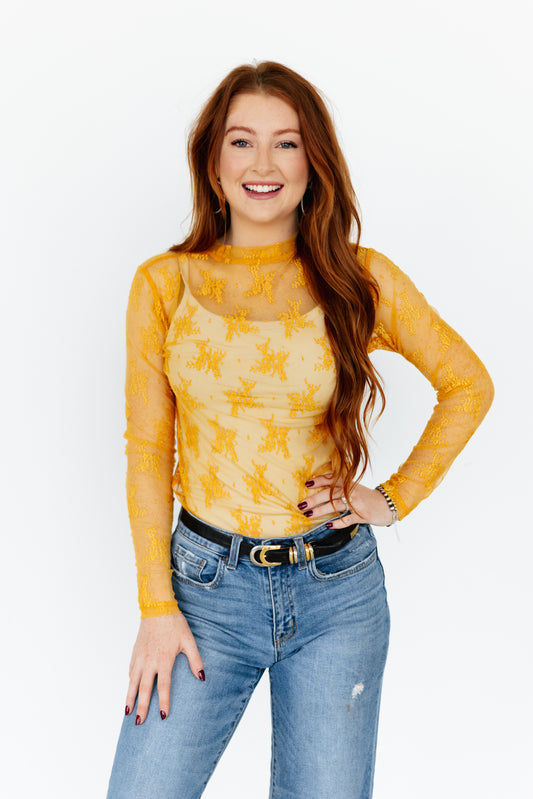 TH1221 NEW MUSTARD YELLOW LACE (7 PIECE)