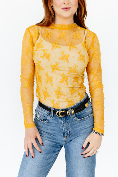 TH1221 NEW MUSTARD YELLOW LACE (7 PIECE)
