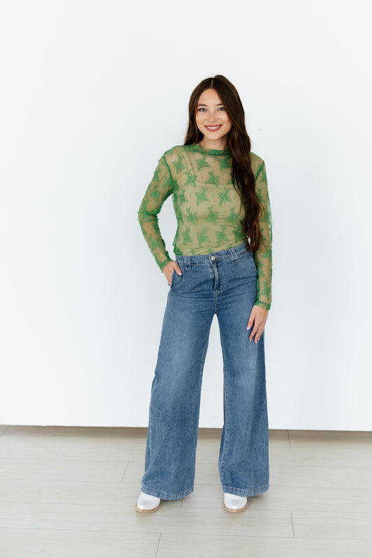 TH1221 NEW GREEN LACE (7 PIECE)