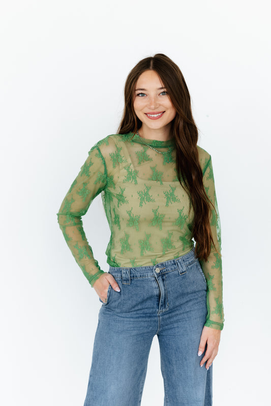 TH1221 NEW GREEN LACE (7 PIECE)