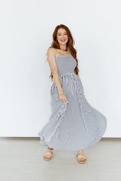 TH708 STRIPED MAXI DRESS (6 Piece)