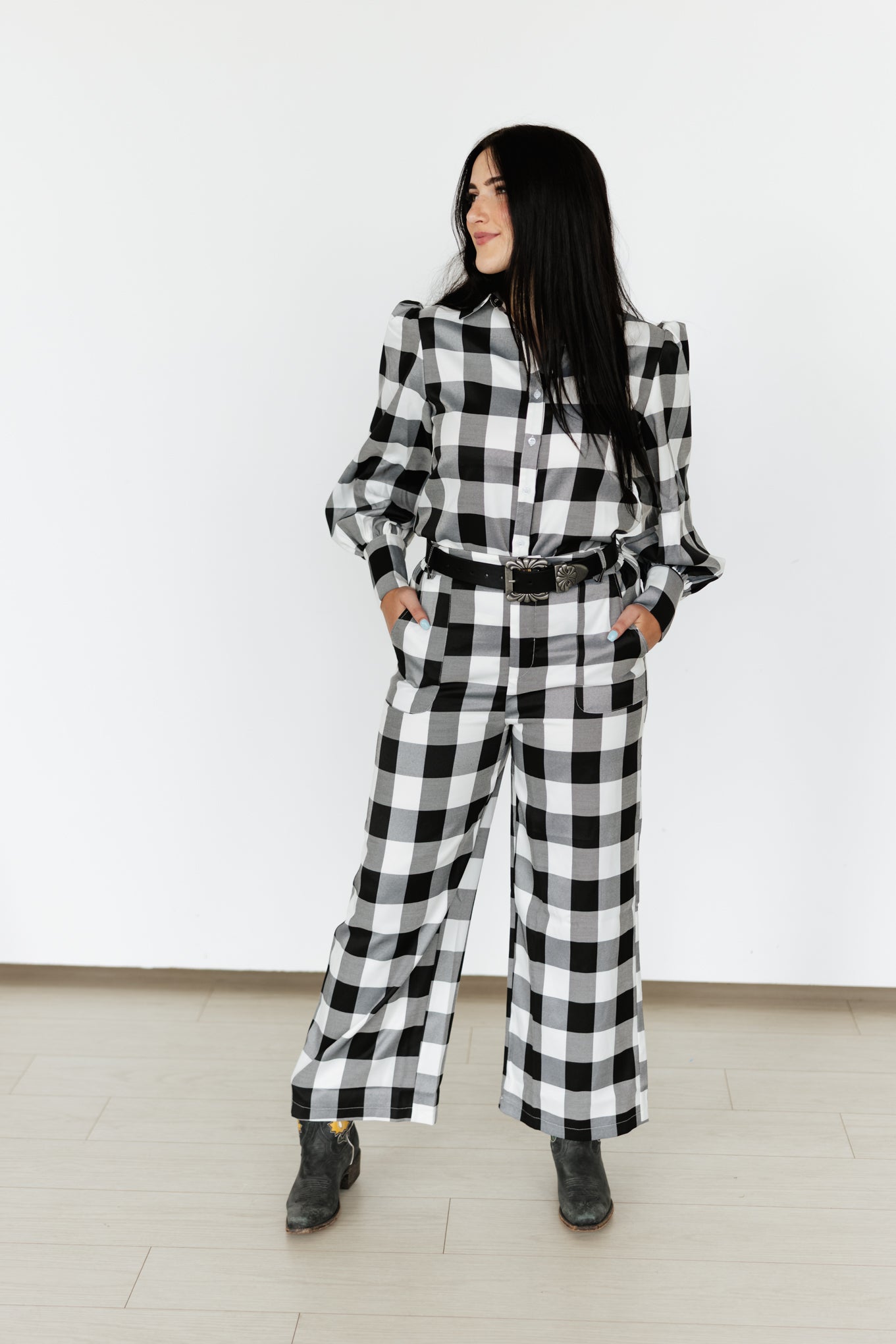 TH56 BLACK GINGHAM  PANT (8 Piece)