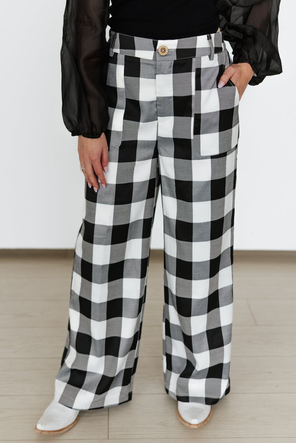 TH56 BLACK GINGHAM  PANT (8 Piece)