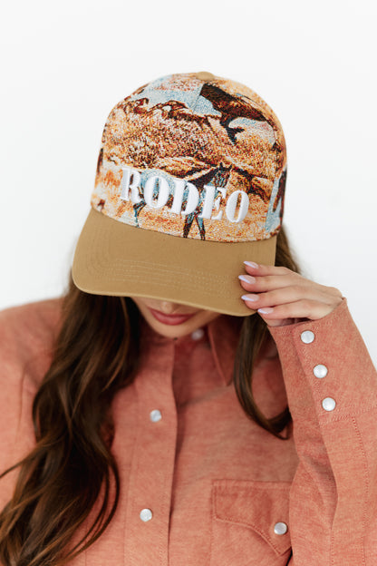 TH5401 WILD HORSE TAPESTRY RODEO HAT  (MIN 3 PIECE)