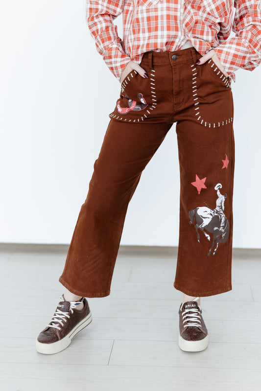 TH245 COWBOY BROWN  JEANS (1 Piece)