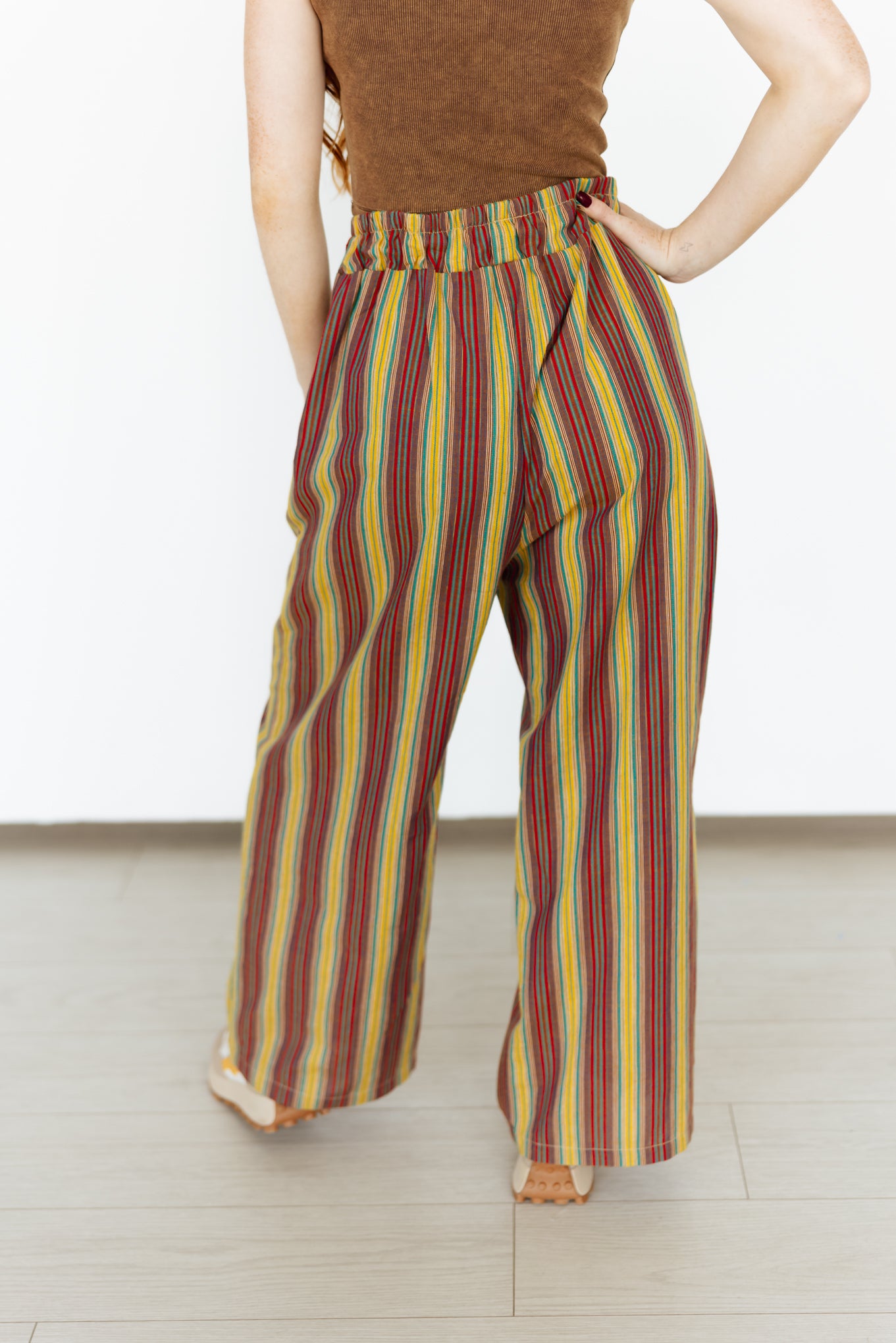 TH2109 OLIVE VINTAGE STRIP PANT (1 Piece)