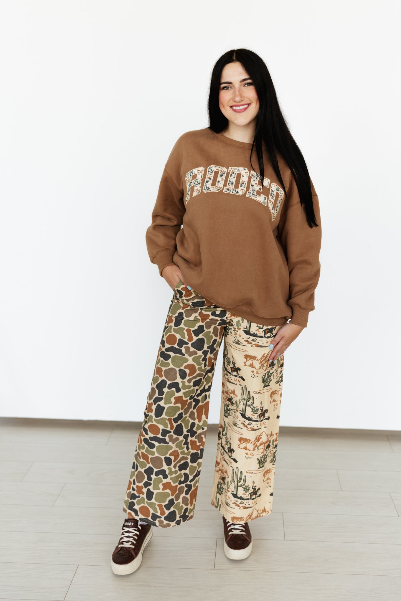 TH2109 HALF HALF DUCK CAMO / COWBOY PRINT PANT (1 PIECE)