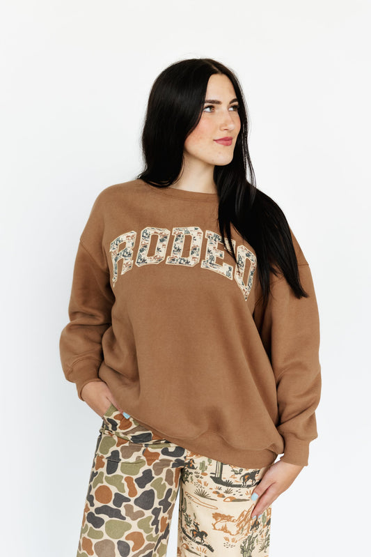 VR202 BROWN CACTUS COWBOYS RODEO SWEATSHIRT(1 PIECE- WOMEN)