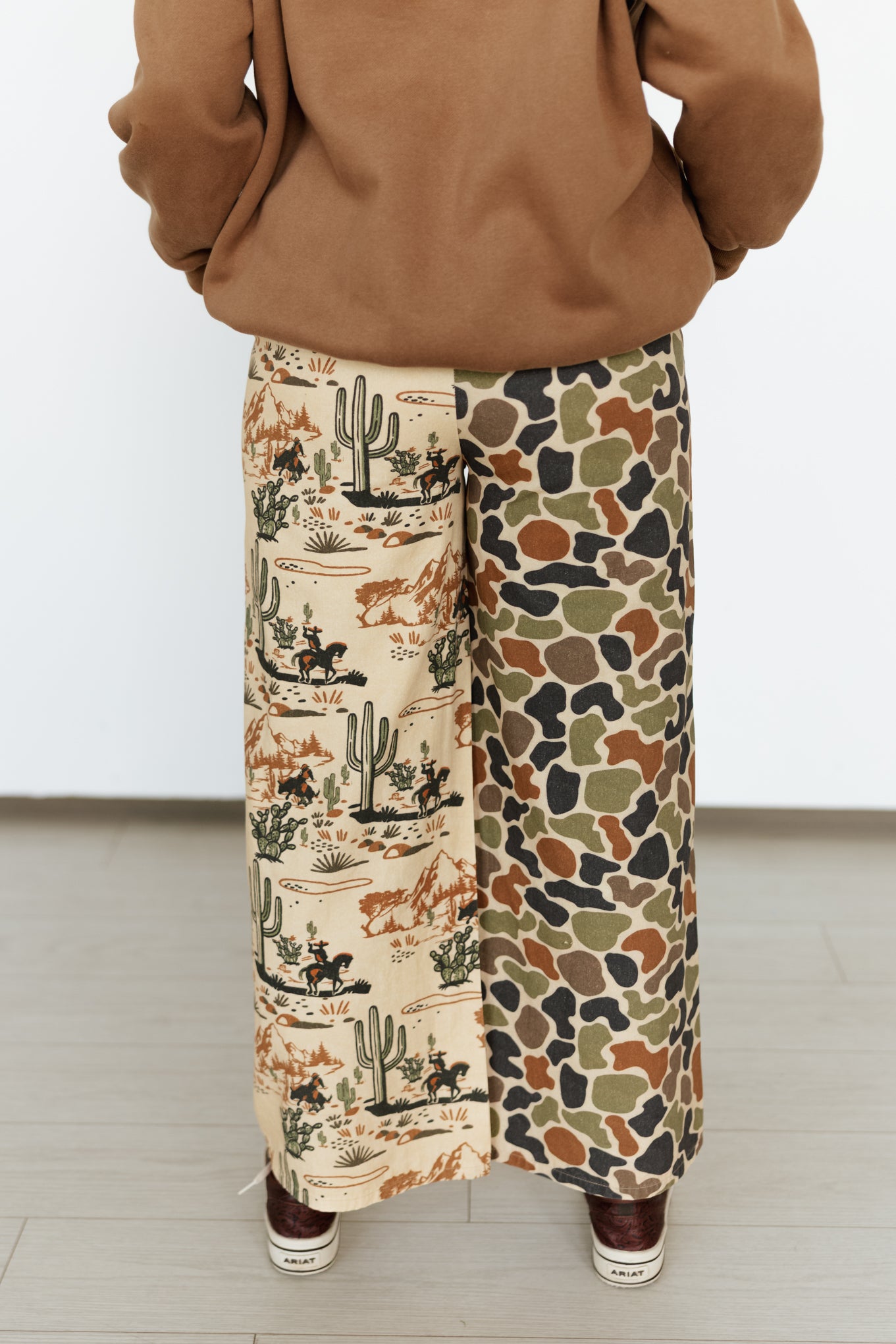 TH2109 HALF HALF DUCK CAMO / COWBOY PRINT PANT (1 PIECE)
