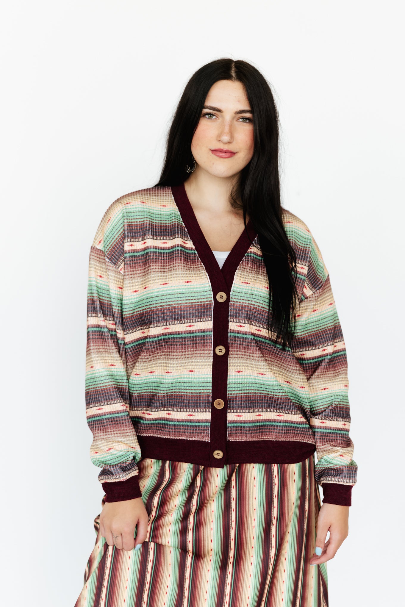 TH222 GREEN SERAPE CARDI (7 Piece)