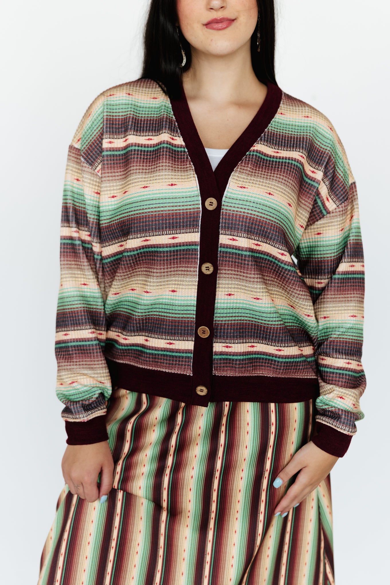TH222 GREEN SERAPE CARDI (7 Piece)