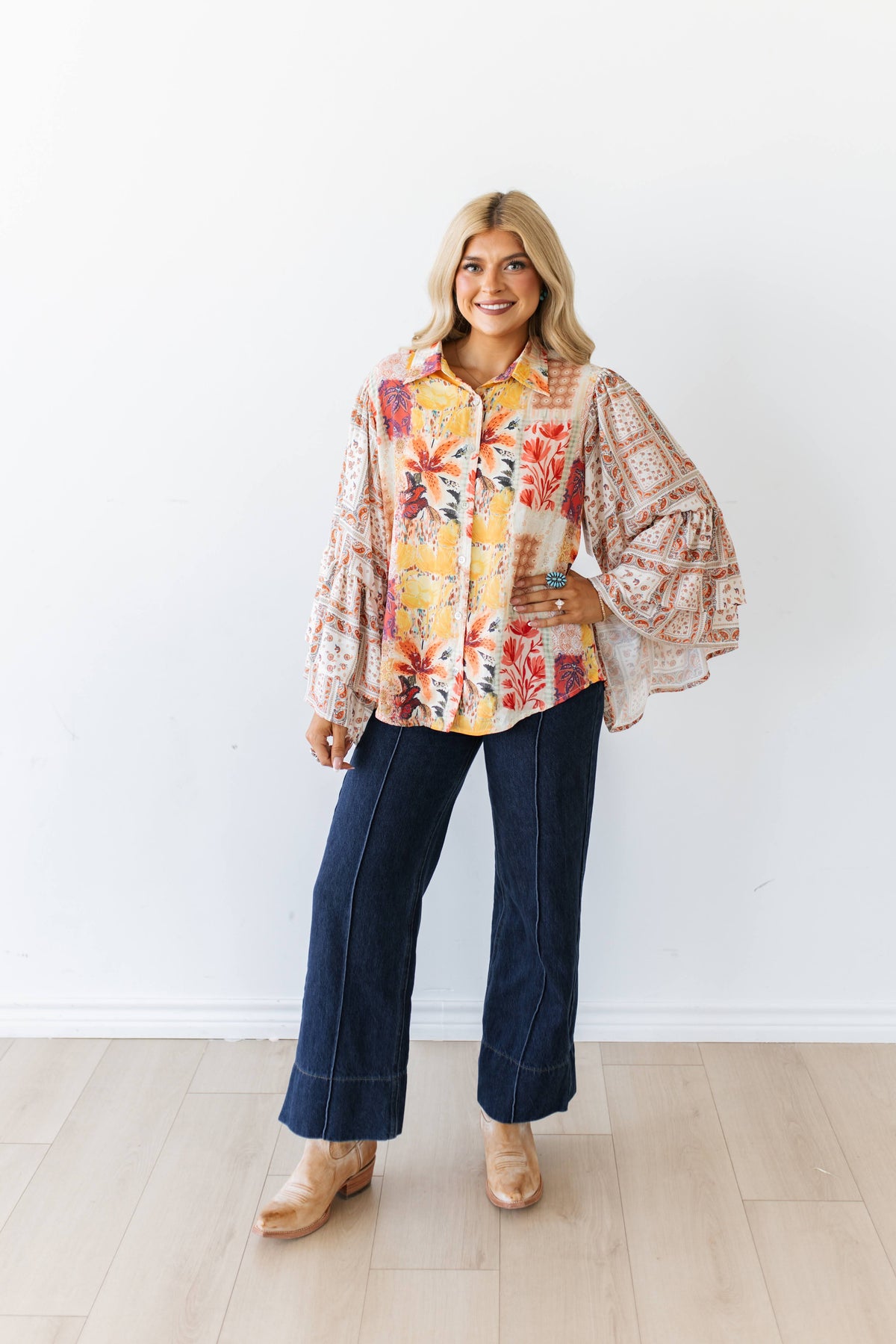 TH103 RUST FLORAL PATCHWORK MIX