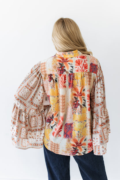 TH103 RUST FLORAL PATCHWORK MIX