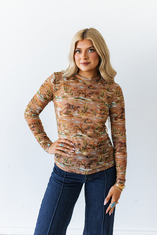 TH1221 TAUPE COWBOY MESH TOP (7 PIECE)