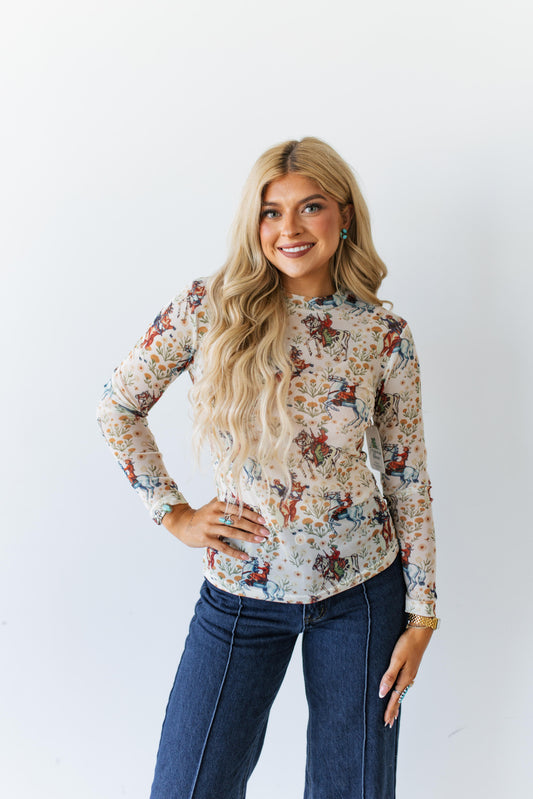 TH1221 IVORY COWBOY MESH TOP (7 PIECE)