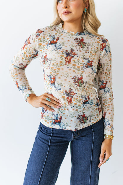 TH1221 IVORY COWBOY MESH TOP (7 PIECE)