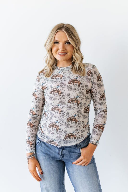 TH1221 IVORY BRONC PAISLEY MESH (7 PIECE)
