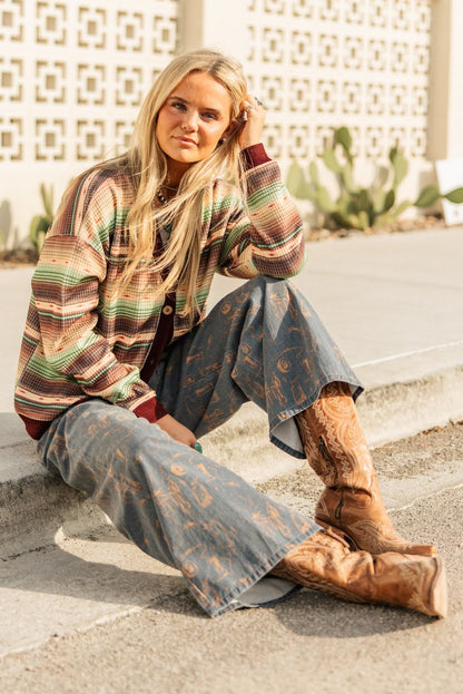 TH222 GREEN SERAPE CARDI (7 Piece)
