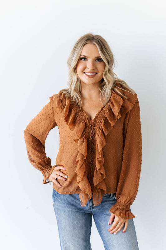 TH77 BROWN DOBBY DOT CHIFFON (7 PIECES)