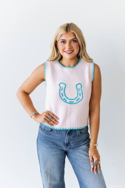 TH4215 PINK HORSESHOE SWEATER VEST ( 7 PIECE)