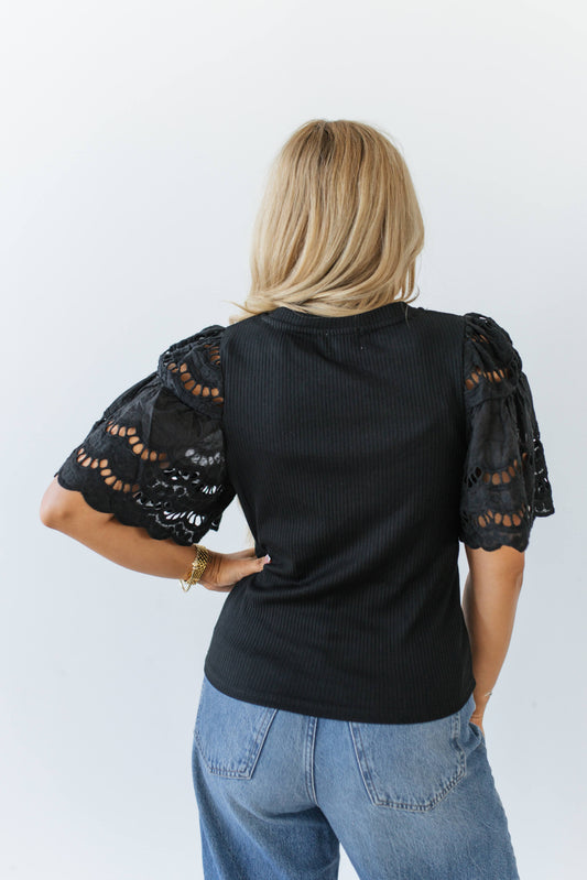 TH2004  BLACK TOP WITH EYELETT SLEEVE (7 Piece)