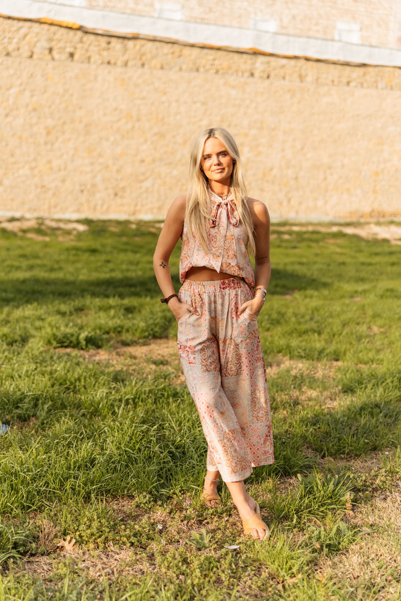 PEACH PATCHWORK PANT
